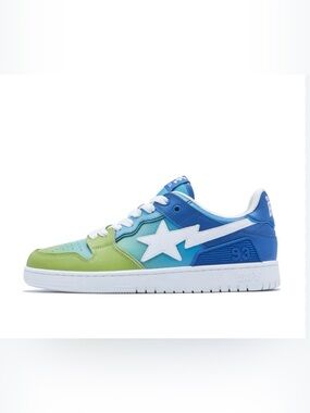 Brand New Bape 🦍🔥 Kids Sz 6- Sneakers Blue Green White Gradient